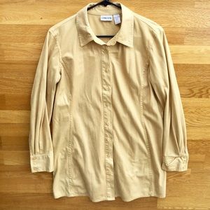 Chico’s Yellow Button Up Blouse / Size Women’s 1
